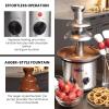 imageTotal Chef 3 Tier Chocolate Fountain  Electric Fondue Machine 15 lbs Capacity Melts Hot Dark Dipping Chocolate for Party Wedding ampamp Events Stainless Steel