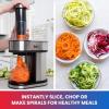 imageTotal Chef 3in1 Automatic Electric Vegetable Spiralizer and Slicer 3 Blade Attachments for Veggie Spaghetti Noodles and Ribbons Black and Silver Zoodle Maker