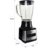 imageTotal Chef Countertop Blender  Electric Mixer Frozen Smoothie Shakes Milkshake Puree Maker Licuadora Grinder Kitchen Appliance With 6 Speed ampamp Pulse Function Dishwasher Safe Glass Pitcher Black