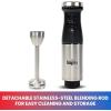 imageTotal Chef Immersion Blender  Handheld Stick Mixer For Kitchen Whisk Smoothie Milkshake Maker Blend Baby FoodSoup Protein Shake Puree Batidora De Inmersin Stainless Steel Blade Black