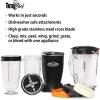 imageTotal Chef Miracle Blender 12 Piece Set Heavy Duty Quad Blade Stainless Steel 1L Saving Multi Purpose Easy to Clean Travel Cups Dishwasher Safe Perfect for Smoothies Shakes Sauces Baby Food and More