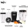 imageTotal Chef Miracle Blender 12 Piece Set Heavy Duty Quad Blade Stainless Steel 1L Saving Multi Purpose Easy to Clean Travel Cups Dishwasher Safe Perfect for Smoothies Shakes Sauces Baby Food and More