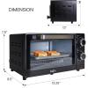 imageTotal Chef Toaster Oven  4 Slice Toaster Compact Size Conventional Countertop Kitchen Appliance Pequeos Tostador Horno Toast Bread Slices Bagels Bake Pizza Broil BlackToaster Oven