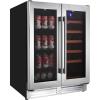 imageKoolatron Wine Fridge  Under Counter Wine Cooler 18 Bottle and 56 Beverage Can Chiller Built in Cabinet for Champagne Red ampamp Whitewine Bar Dual Zone Freestanding Cellar Stainless Steel