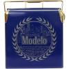 imageModelo Retro Ice Chest Cooler with Bottle Opener 13L 14 qt 18 Can Capacity Blue and Gold Vintage Style Ice Bucket for Camping Beach Picnic RV BBQs Tailgating Fishing