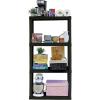 imageOskar 4Tier HeavyDuty Plastic Storage Shelves  ToolFree Interlocking Freestanding Shelving Unit  SpaceSaving Organizer for Garage Kitchen Laundry ampamp Basement  Ventilated Black Shelves