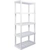 imageOskar 5Tier HeavyDuty Plastic Storage Shelves  ToolFree Interlocking Freestanding Shelving Unit  SpaceSaving Organizer for Garage Kitchen Laundry ampamp Basement  Ventilated Black ShelvesWhite