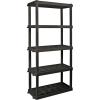 imageOskar 5Tier HeavyDuty Plastic Storage Shelves  ToolFree Interlocking Freestanding Shelving Unit  SpaceSaving Organizer for Garage Kitchen Laundry ampamp Basement  Ventilated Black ShelvesBlack