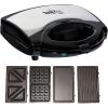 imageTotal Chef 4 in1 Grill Waffle Maker  Sandwich Panini Press Machine Electric Mini Belgium Waflera NonStick Removable Plates Easy To Clean Countertop Cooking Kitchen Appliance For Breakfast