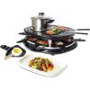 imageTotal Chef 8 Person Raclette and Cheese Fondue Set with Granite Stone NonStick Electric Indoor Grill Tabletop Cooking Accessories Included Ideal for Holidays and Family Dinners Black