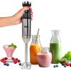 imageTotal Chef Immersion Blender  Handheld Stick Mixer For Kitchen Whisk Smoothie Milkshake Maker Blend Baby FoodSoup Protein Shake Puree Batidora De Inmersin Stainless Steel Blade Black