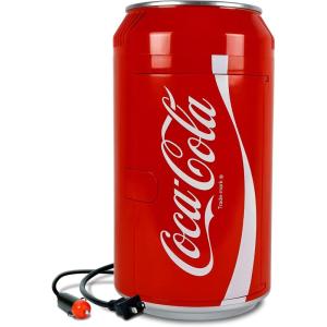 imageCoca Cola Mini Fridge  8 Can Refrigerator for Bedroom Office Portable Table Top Beverage Cooler 12V 110V Refrigerador For Drinks Soda Wines Use In Car Dorm Outdoor Patio