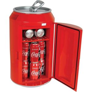 imageCoca Cola Mini Fridge  Refrigerator for Bedroom Office Portable Table Top Beverage Cooler 12V 110V Refrigerador For Drink Soda Wine Use In Car Dorm Outdoor Patio 12 Can