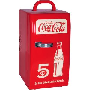imageCoca Cola Mini Fridge  Refrigerator for Bedroom Office Portable Table Top Beverage Cooler 12V 110V Refrigerador For Drink Soda Wine Use In Car Dorm Outdoor Patio18 Can