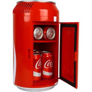 imageCocaCola CC06 Electric Mini Cooler  Holds Up to 8 Cans Portable Thermoelectric Mini Fridge with Removable Shelf and Carrying Handle Red