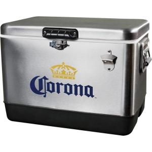 imageCorona Ice Chest Cooler  85 Can Ice Box Portable Ice Bucket with Bottle Opener Vintage Style Insulated for Camping Beach Picnic RV BBQs Tailgating Fishing Stainless Steel 51L 54 qt