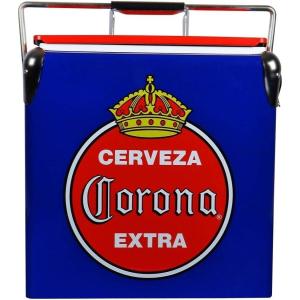 imageCorona Retro Ice Chest Cooler  18 Can Ice Box Portable Ice Bucket with Bottle Opener Vintage Style Insulated for Camping Beach Picnic RV BBQs Tailgating Fishing 13L 14 qt