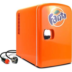 imageFanta Mini Fridge  6 Can Refrigerator for Bedroom Office Portable Table Top Beverage Cooler 12V 110V Refrigerador For Drinks Soda Wines small can fridgeUse In Car Dorm Outdoor Patio