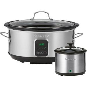 imageKenmore 7 Quart Slow Cooker  Programmable crock pot with Dipper Stainless Steel Electric Cookers Warm Rice ampamp Sous Vide Stew Soup For Lunch Dishwaher Safe NonStick Ceramic Insert Digital Control7 Quarts