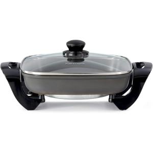 imageKenmore Electric Skillet NonStick Glass Lid Adjustable Temp Control 12x12quot Dishwasher Safe Rapid Heat CoolTouch Handles Large Capacity MultiFunctional Easy Clean