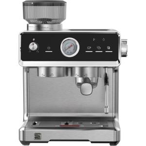imageKenmore Espresso Machine  Automatic Coffee Maker With Manual Tamper Auto Cleaning Milk Steamer ampamp Frother Bean Grinder Make Professional Barista Style Cappuccino Caf Latte Stainless SteelAutoTamping
