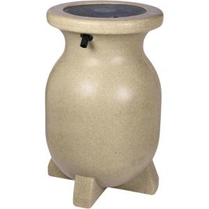 imageKoolScapes 55Gallon Rain Barrel  Outdoor Water Storage ampamp Rainwater Collection Recycled Plastic Brass Spigot StoneLook Design for Sustainable Garden ampamp Lawn Watering  Beige