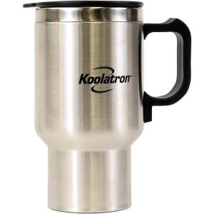 imageKoolatron 12V Travel Mug  USB Powered Insulated With Heater 500 mL 17 oz  Leakproof Portable Tumbler for Hot And Cold Beverages In Car SUV Truck Office Home Dorm Stainless Steel