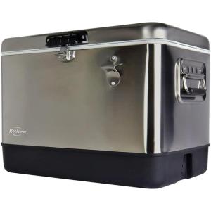 imageKoolatron Ice Chest Cooler  Portable Cooler with w Locking Carry Handle Vintage Style Insulated for Camping Snacks Lunch Day TripsBeach Picnic BBQs Tailgating Fishing 32 Can Ice Box 25LStainless Steel