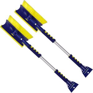 imageKoolatron Michelin 2 Pack Colossal Extendable 3449 Snow Brush for Trucks Swivel Head Squeegee Ice Scraper Ergonomic Scratch Free Auto Window Snowbrush Windshield Broom for Car SUV