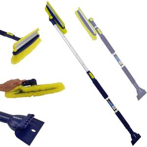 imageKoolatron Michelin Ultra Duty Extendable 4363quot Snow Brush for Trucks XL Swivel Head Squeegee Ice Scraper Ergonomic Scratch Free Auto Window Snowbrush Windshield Broom for Car SUV1 Pack