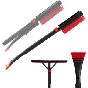 imageKoolatron Oskar 22quot Folding Snow Brush Detachable Ice Scraper TwoWay Brush and Squeegee Compact Collapsible Design Auto Window Snowbrush Windshield Broom for Trucks Car SUV