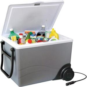 imageKoolatron Portable Cooler  Electric Cooler for Car Camping Travel 12 V Insulated Hard Sided Refrigerator for Vehicle Boat Truck No Ice Cooling Cools DrinksFood for Road Trip 36 qtWheeled