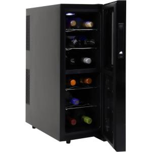 imageKoolatron Urban Series 12 Bottle Wine Cooler Refrigerator Dual Zone Thermoelectric Wine Fridge Freestanding Wine Cellar for Red White Sparkling Wine Ideal for Kitchen Apartment RV
