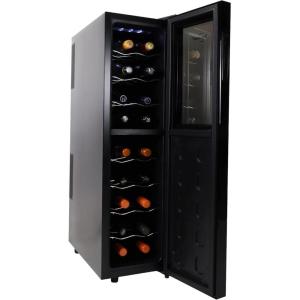 imageKoolatron Wine Fridge  Wine Cooler 18 Bottle Wine Cabinet for Champagne Red ampamp White Wine Dual Zone Freestanding Cellar For Bar Home Kitchen Double Paned Glass Door 53L
