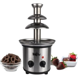 imageTotal Chef 3 Tier Chocolate Fountain  Electric Fondue Machine 15 lbs Capacity Melts Hot Dark Dipping Chocolate for Party Wedding ampamp Events Stainless Steel