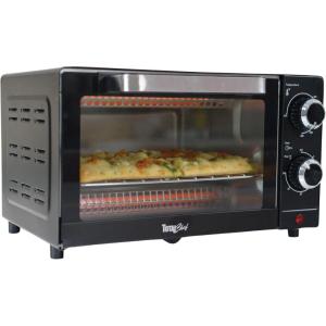imageTotal Chef Toaster Oven  4 Slice Toaster Compact Size Conventional Countertop Kitchen Appliance Pequeos Tostador Horno Toast Bread Slices Bagels Bake Pizza Broil BlackToaster Oven