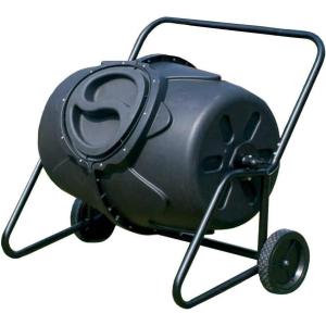 imageWheeled Tumbling Composter  50Gallon Portable EcoFriendly Rotating Bin BPAFree Recycled Plastic with Sturdy Steel Frame ampamp TwistLock Lid for YearRound Composting