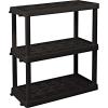 imageOscar Heavy Duty Plastic Storage Shelves for Garage Kitchen Bathroom Basement Kids Room Stackable 3Tier Black Organizer Rack for Books Shoes Toys Pantry Cleaning and Closet OrganizationBlack