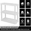 imageOscar Heavy Duty Plastic Storage Shelves for Garage Kitchen Bathroom Basement Kids Room Stackable 3Tier Black Organizer Rack for Books Shoes Toys Pantry Cleaning and Closet OrganizationWhite