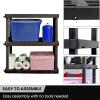 imageOscar Heavy Duty Plastic Storage Shelves for Garage Kitchen Bathroom Basement Kids Room Stackable 3Tier Black Organizer Rack for Books Shoes Toys Pantry Cleaning and Closet OrganizationBlack