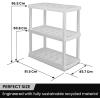 imageOscar Heavy Duty Plastic Storage Shelves for Garage Kitchen Bathroom Basement Kids Room Stackable 3Tier Black Organizer Rack for Books Shoes Toys Pantry Cleaning and Closet OrganizationWhite