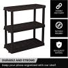 imageOscar Heavy Duty Plastic Storage Shelves for Garage Kitchen Bathroom Basement Kids Room Stackable 3Tier Black Organizer Rack for Books Shoes Toys Pantry Cleaning and Closet OrganizationBlack