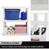 imageOscar Heavy Duty Plastic Storage Shelves for Garage Kitchen Bathroom Basement Kids Room Stackable 3Tier Black Organizer Rack for Books Shoes Toys Pantry Cleaning and Closet OrganizationWhite