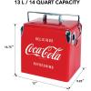 imageCocaCola Retro Ice Chest Cooler  18 Can Ice Box Portable Ice Bucket with Bottle Opener Vintage Style Insulated for Camping Beach Picnic RV BBQs Tailgating Fishing 13L 14 qt