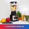 imageTotal Chef Countertop Blender  Electric Mixer Milkshake Puree Maker Frozen Smoothie Shakes Licuadora Grinder Kitchen Appliance With 6 Speed ampamp Pulse Function Dishwasher Safe Glass Pitcher Black