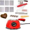 imageTotal Chef Electric Chocolatiere Melter 32 Accessories Fondue Pot Set Chocolate Fountain and Candy Melts 88 oz 250 g DIY Candy Maker Dessert Special Occasion Gift Set for Romantic Dinner Red