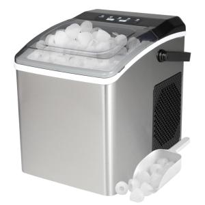 imageKoolatron Countertop Ice Maker  Pellet Hielo Maquina Serves 9 Pebble Ice Cubes in 6 mins Crunchy Ice Nugget for Drinks Self Cleaning Portable 26 Lbs24Hrs Capacity Stainless Steel BlackStainless Steel Silver