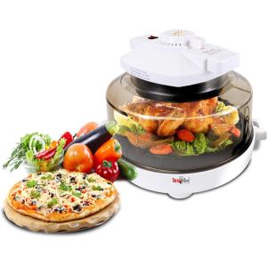 imageTotal Chef Countertop Infrared Oven with Convection Air Circulation Time and Temperature Control 1300W Roast Steam Bake Broil Air Fry and More For Cottage Dorm Room RV Apartment Home White