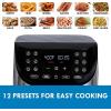 imageKenmore 8 Quart Air Fryer  Aerogrill NonStick Frying Basket French Fry Digital Touch Screen 12 Presets Freidora Elctrica Countertop Cooking Kitchen Appliance Stainless Steel Black