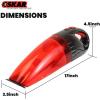 imageOskar 12V Handheld Vacuum with 3 Piece Accessory Kit Red and Black for Wet or Dry Pickup 115 ft  35 m Cord Vehicle Vacuum Interior Detailing for Car Truck Van SUV